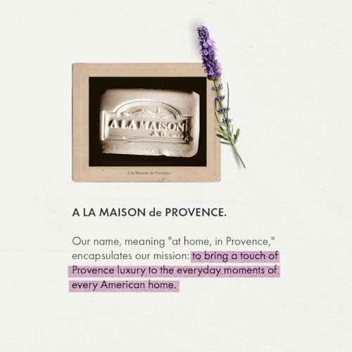 A La Maison de Provence Natural Aluminum-Free Deodorant Traditional French Milled Formula | Long Lasting Safe and Effective | Free of SLS, Parabens and Sulfates (3 x 2.4 oz, Lavender Aloe)