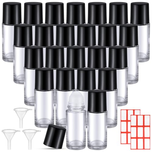 Sumind 24 Pack 30ml Glass Roller Bottles Essential Oil Deodorant