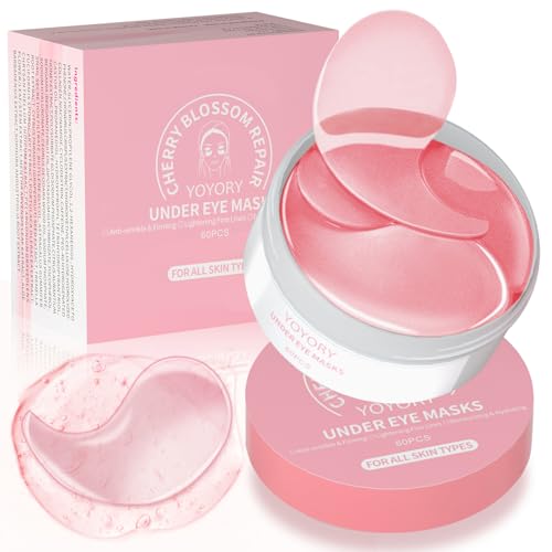 YOYORY Under Eye Patches Masks for Dark Circles & Wrinkles - Hydrating Collagen & Hyaluronic Acid, 60 Pcs