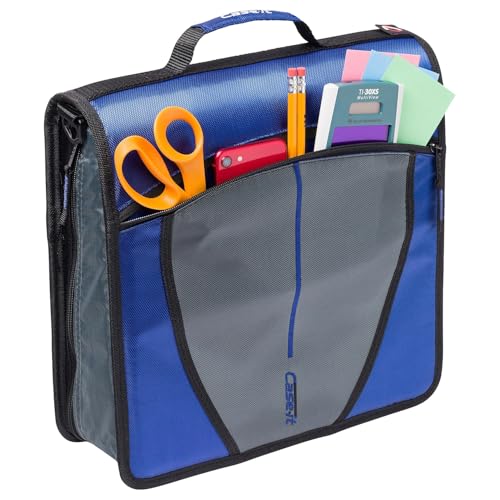 Case It 169802 Case-it Mighty Zip Tab 3-Inch 3-Ring Zipper Binder Blue (D-146 BLUE)