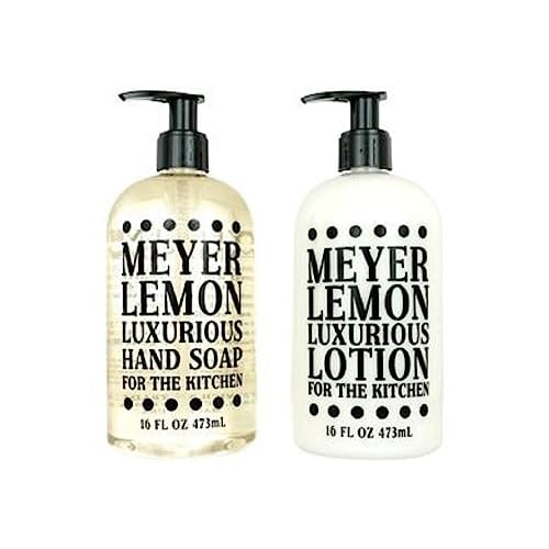 Greenwich Bay Trading Company Kitchen Collection Bundle: Meyer Lemon - 16 Ounce Shea Butter Lotion & 16 Ounce Hand Soap