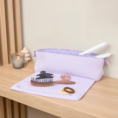 Hair Tool Travel Bag with Heat Resistant Mat 15.5" - Flat Iron Holder