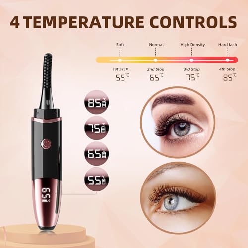 Heated Eyelash Curler USB Rechargeable Electric 3 Heat Modes