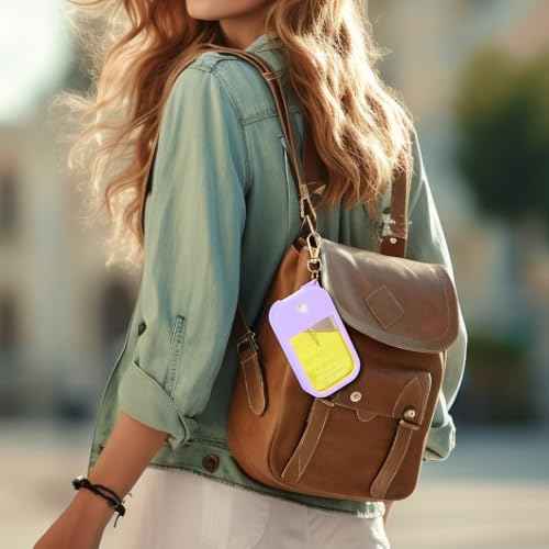 Hand Sanitizer Spray Case Compatible with Touchland Power Mist 1 oz ? Silicone Case with Keychain for Touch Land Mist 1 fl oz£¨30 ml£©, Hand Sanitizer Accessory for 1 fl oz (Purple+Blue+Red, 3 Pack)