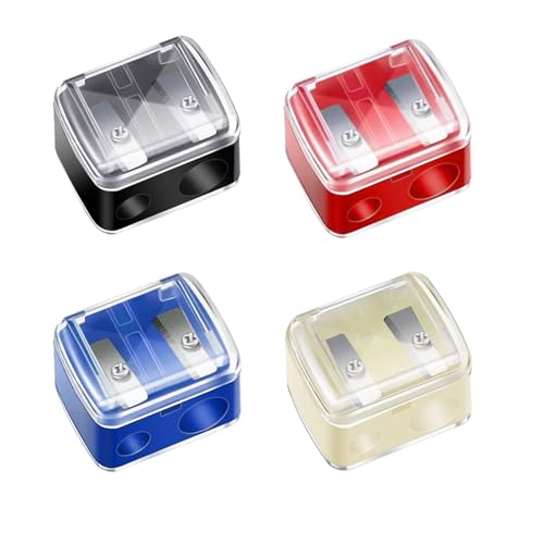 Dual Hole Cosmetic Pencil Sharpener 4-Pack for Eyeliner & Lip Liner