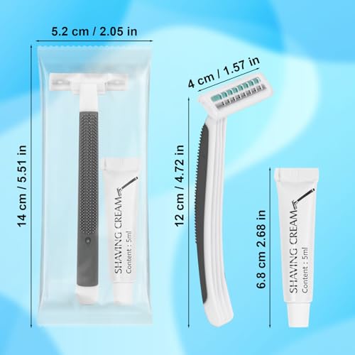 Disposable Razors Bulk, Razors Individually Wrapped Bulk, Travel Razors Bulk With Shaving Cream For Hotels, Shelters, Homeless, Nursing Homes, Charities, Churches, Gray (60-PACK)