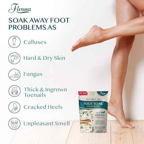 Foot Soak Epsom Salt with Tea Tree Oil 2 LB - Epsom Salt with Essential Oils for Healthy Toenails, Soothing Relief, Callus Softening - Pedicure Therapy for Soft, Rejuvenated Feet