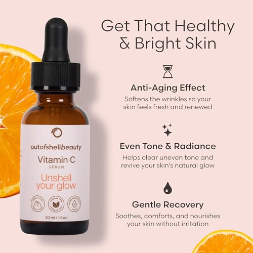 Vitamin C Serum for Face by Outofshell Beauty ? 4-in-1 with Real Retinol, Hyaluronic Acid, Niacinamide ? Brightening, Evens Skin Tone, Lightweight, No Irritation