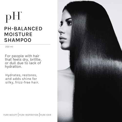 pH PURE HAIR Deep Moisture Shampoo - Sulfate-Free, Hydrating pH Balanced Shampoo for Dry, Damaged & Color-Treated Hair with Kokum Butter & Rose Extract - 8.45 oz
