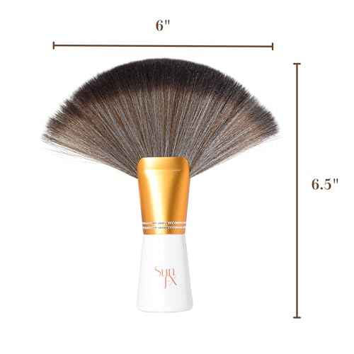 SunFX Finishing Powder Brush | Large Professional Fan Brush for Salon Use | Perfect For Spray Tan Powder | White