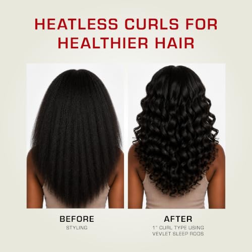 Red by Kiss Velvet Flexi Rods Heatless Curlers, 1" - 3 Pack