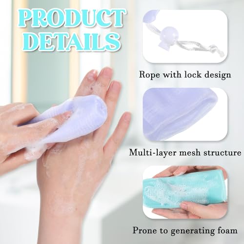 10PCS Mesh Soap Bags with Drawstring for Bar Soap