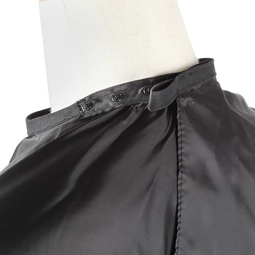 Omvoina Professional Hair Cutting Cape with Adjustable Snap Closure, Salon Barber Cape,Waterproof Hairdressing Salon Cape - 57" x 51"(Black)