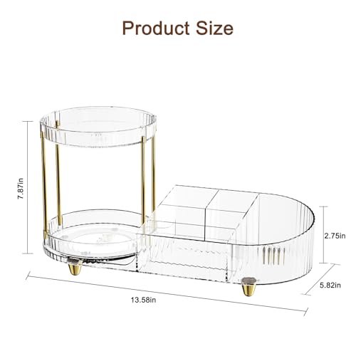 Rotating Makeup Organizer with 5 Compartments | Perfume Tray
