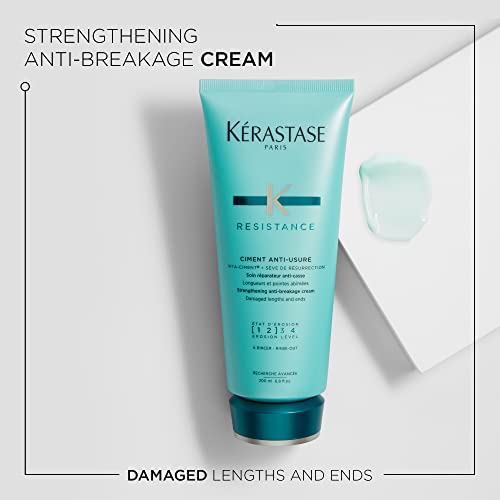 KERASTASE Resistance Ciment Anti-Usure Treatment - Restorative Anti-Breakage Cream, Strengthens Weak, Brittle, Damaged Hair, Softens and Enhances Shine