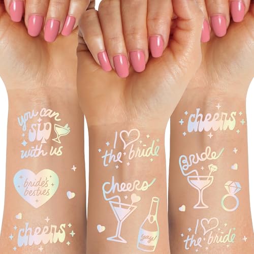 Bride's Babes Iridescent Temporary Tattoos - 80+ Designs