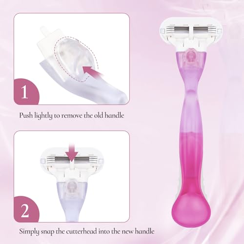 VANEST Replacement Razor Handle for Gillette Venus - Hot Pink, Non-Slip Grip, Ergonomic, Compatible with Most Razor Heads