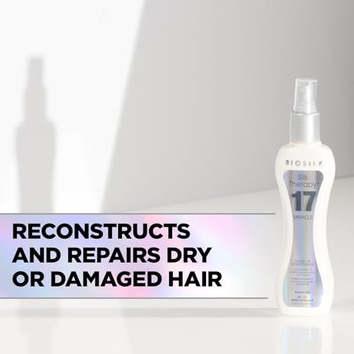 BioSilk Silk Therapy Miracle 17 Leave-In Conditioner,Reconstructs & Repairs Dry & Damaged Hair,Sulfate,Paraben,&-Cruelty-Free,5.64 Oz,(Pack of 2)