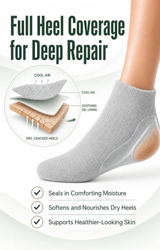 Moisturizing Gel Socks for Dry Cracked Feet - Size 10