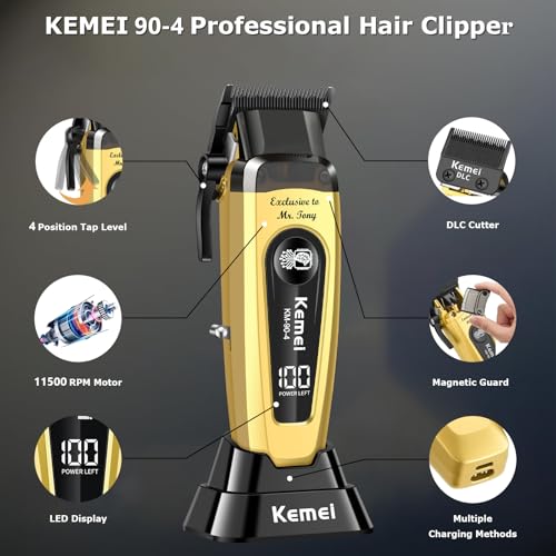 KEMEI 90-4 Professional Cordless Hair Clippers - 11500 RPM