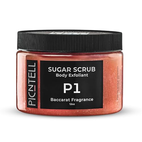 P1 Scented Body Scrub ? Premium Quality Sugar Scrub with Bac.Rouge.540 Fragrance ? Hydrating & Exfoliating Body Scrub with Natural Ingredients (12 OZ Full Size)