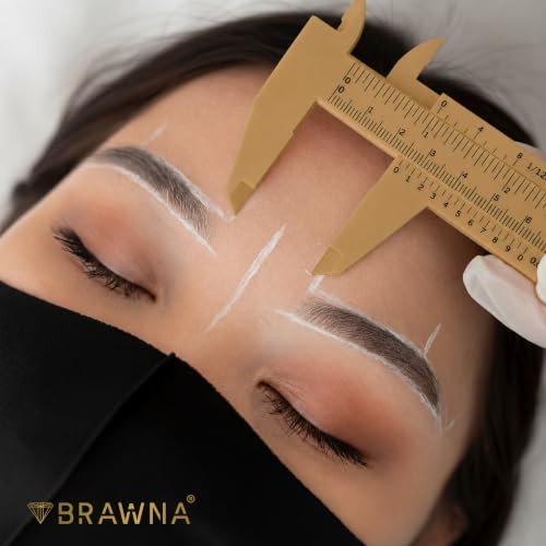 Brow Pro Eyebrow Caliper Ruler for PMU, Gold – Vernier Measuring Tool