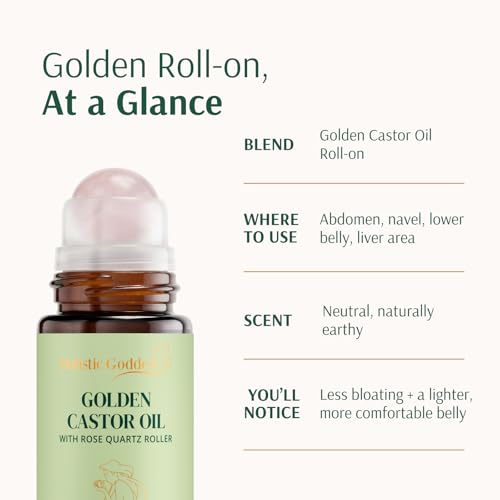 Organic Golden Castor Oil Roll-On with Rose Quartz – 1.7 fl oz
