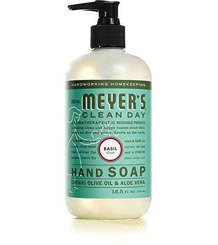 Mrs. MEYER'S CLEAN DAY Hand Soap Scent Variety Pack Includes 1 of Each, Rosemary + Basil + Geranium + Honeysuckle + Lavender + Lemon Verbena, (Count of 6)