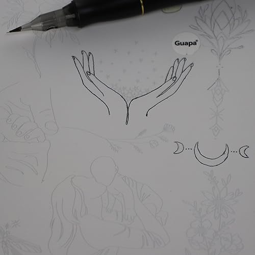 3-Pack Double-Sided Tattoo Practice Skin with 30 Floral Stencil Designs