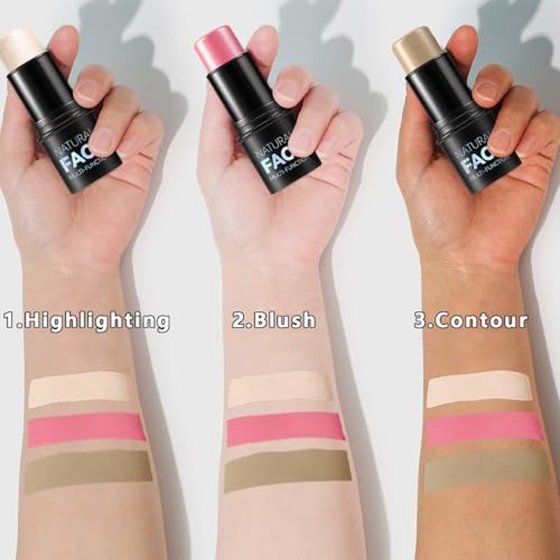 3Pc Cream Contour Stick Kit - Blush, Bronzer & Highlighter