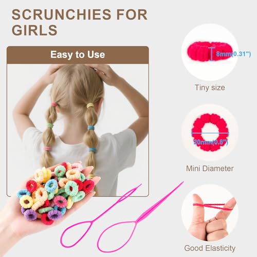 360pcs Toddler Hair Ties, No Damage Cotton Elastics for Baby & Kids