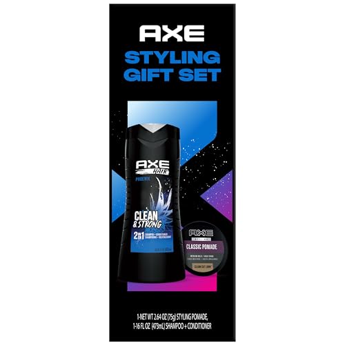 AXE Men's Hair Styling Set ? Phoenix Clean and Strong 2-in-1 Shampoo + Classic Pomade, Signature Polished Look, Medium Hold, High Shine