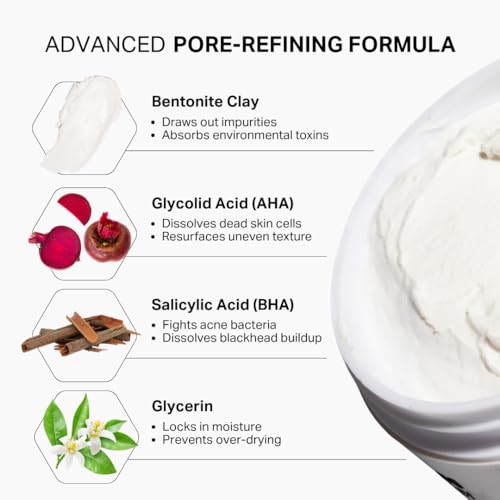 Y¡¯OUR Purifying Detox Face Mask: Blackhead, Whitehead & Pore Remover; Anti-Acne & Pimple Care; Cleansing & Exfoliating; With Salicylic Acid & Bentonite Clay. Gifts for Women
