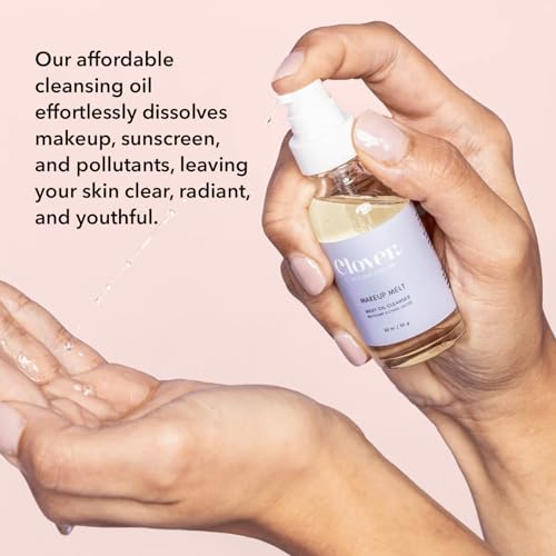 Clover Makeup Melt Milky Cleansing Oil | Gentle Makeup Removal, Skin-Friendly Formula and Residue-Free Rinse | Cruelty-Free & Vegan Face Oil - 4 oz (118 ml)
