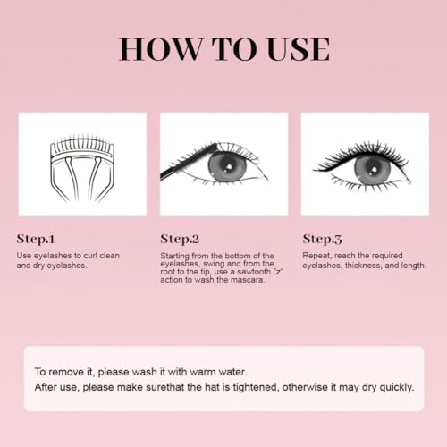 Waterproof Black Mascara With Fine Tooth Comb Brush, Volumizing and Lengthening Mascara for Fine Lashes, Volume and Length, Curling, Smudge-Proof (#01)