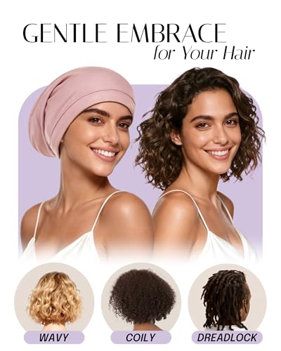 OLESILK 100% Mulberry Silk Bonnet for Sleeping - Hair Wrap for Curly Hair Care