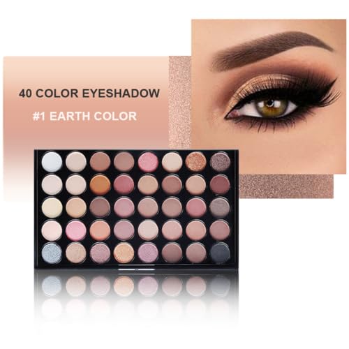 40-Color Eyeshadow Palette with Brushes & Eyeliner Set