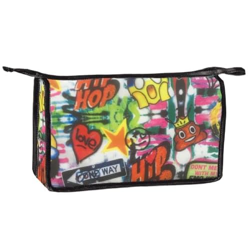 iscream 'Emoji Graffiti' 12.25" x 8.25" Canvas Bold Print Zippered Travel Bag