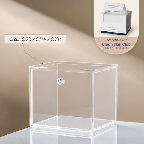 Acrylic Face Towel Container for Clean Skin Club XL