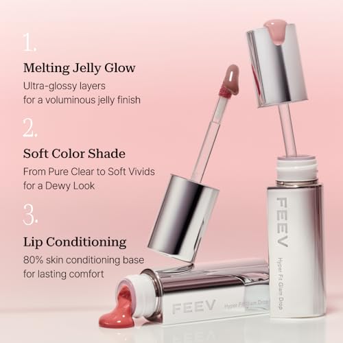 Feev Hyper Fit Glam Drop Lip Tint with Jojoba Oil, 0.11oz
