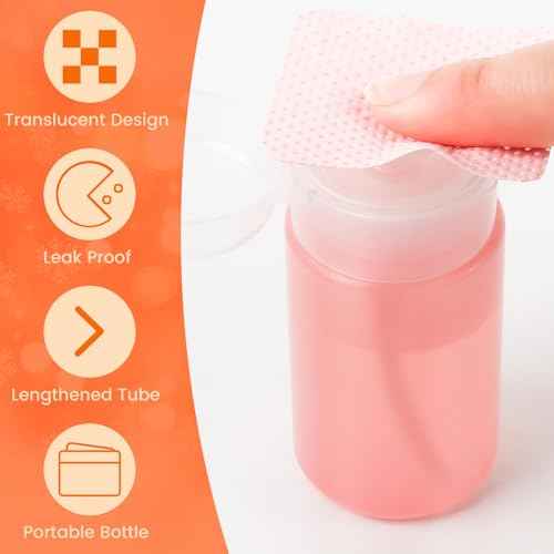 1080PCS Lint Free Nail Wipes with 2 Acetone Dispensers, Nail Polish Remover Wipes with Pump Dispenser,Lash Extensions Glue Cleaning Wipe Empty Pump Bottle Pump Wipes Nail Kit