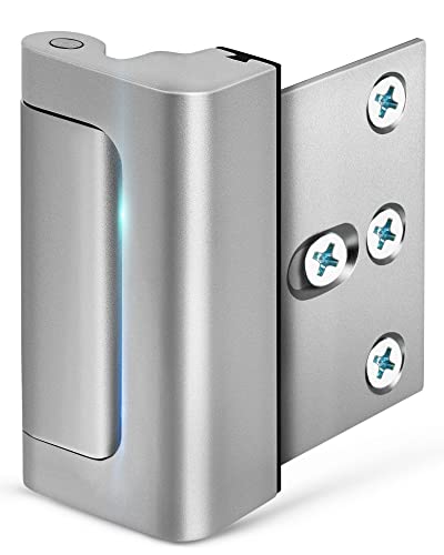 EverPlus Home Security Door Lock with 8 Screws, Childproof Door Reinforcement Lock with 3 Inch Stop Withstand 800 lbs for Inward Swinging Door,Upgrade Night Lock to Defend Your Home (Silver)