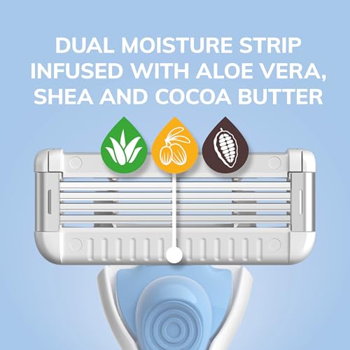 BIC EasyRinse Sensitive Anti-Clogging, Refillable Women's Razors With 4 Blades, 1 Razor Handle and 3 Refill Razor Cartridges Razor Kit