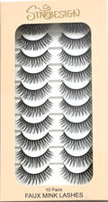 Faux Mink False Lashes 10 Pairs - Everyday 220