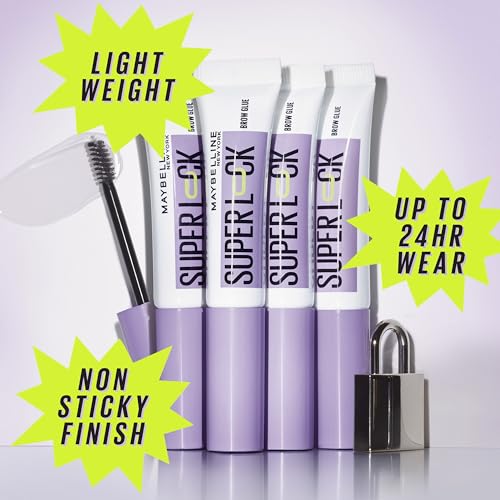 Maybelline Super Lock Brow Glue - Clear Eyebrow Gel, 24HR Hold