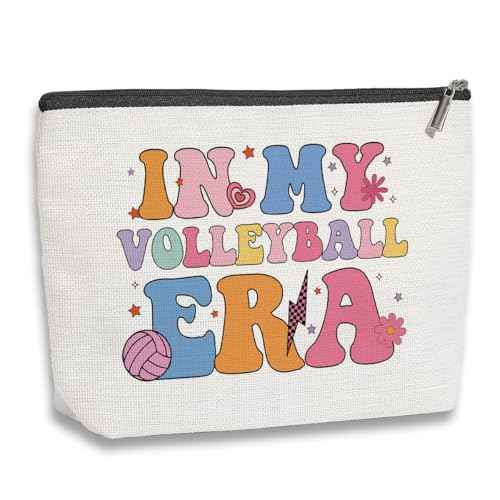 Volleyball Inspirational Gifts for Women In My Volleyball Era Makeup Bag Cosmetic Bag Volleyball Stuff Gifts for Teen Girls Volleyball Players Teams Birthday Gifts for Best Friend BFF Bestie Her
