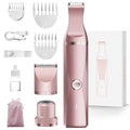 3-in-1 Electric Razor for Women - Waterproof Bikini Trimmer,Rechargeable Electric Shaver for Lady,Pubic Hair Trimmer Women,Personal Trimmer Groomer for Body Hair (Rose Golden,RG-1)