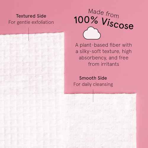 grace & stella Disposable Face Towels - Travel Essentials - Ultra-Soft & Absorbent Face Wipes Towelettes - XL Facial Towels for Cleansing & Makeup Removal - Lint-Free Facial Tissue - Vegan (60 Count)