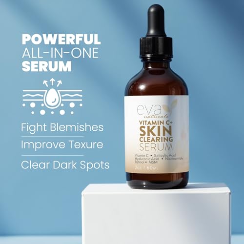 Vitamin C Serum for Face with Retinol & Salicylic Acid ? Skin Clearing Acne Spot Treatment with Niacinamide, Hyaluronic Acid, MSM ? Anti-Aging Facial Serum for Dark Spots and Blemishes, 2 Fl Oz