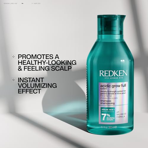 Redken Acidic Grow Full System Densifying Shampoo - Lightweight Shampoo for Fuller, Thicker-Looking Hair, Gentle Cleansing & Scalp Moisturizing, With Azelaic Acid
